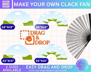 Clack Fan Editable Canva Template, 26" and 25" Chinese Fan Template, Drag and Drop, Sublimation Hand Fan, DIY Printable, Canva Frames Bundle - Etsy