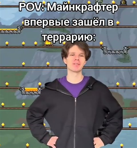 игрок майнкрафта зашёл в террарию #terraria #minecraft #первыйраз