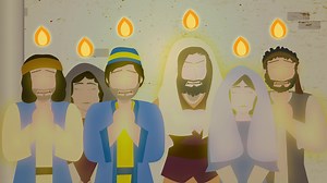 Download Cartoon Bible Illustration of the Pentecost for free