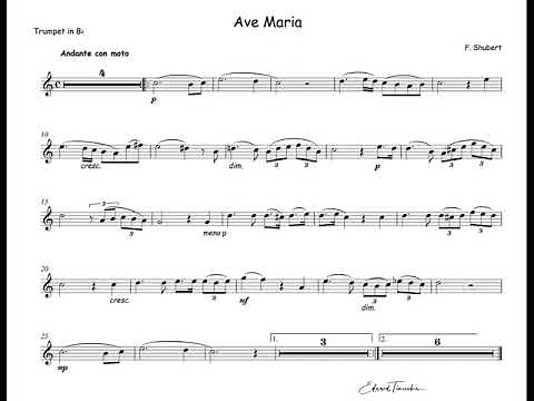 Schubert, Franz - Ave Maria - piano backing track for trumpet Bb