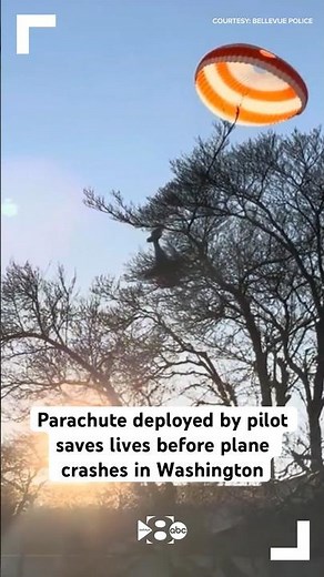 Plane in distress deploys parachute during emergency landing in Washington