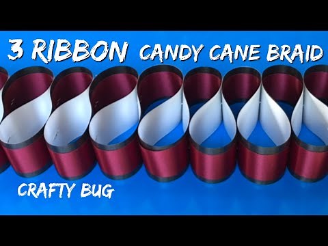 3 RIBBON CANDY CANE BRAID TUTORIAL; homecoming mum braids #craftybug #homecoming #homecomingmums
