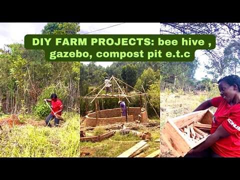 A Full Week of Farm Projects|Cutting Trees🌳, Compost Pit, Hut gazebo🛖, Bee 🐝 Hive Construction e.t.c