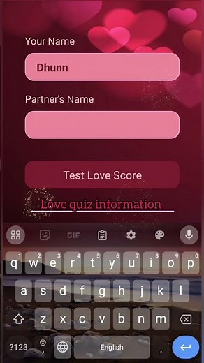 Love test💖||love quiz game |today love test game