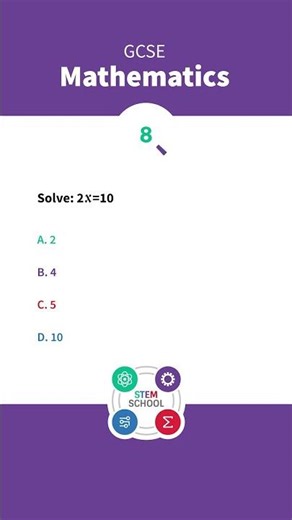 Multiple choice GCSE Maths question -45 #exam #edexcel #maths #aqa #ocr #gcse #gcsemathematics