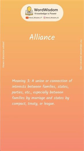 What does "Alliance" mean? | English vocabulary shorts | #alliance #wordwisdom