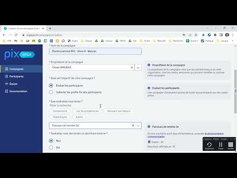 Créer une campagne sur PIX ORGA