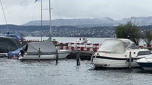 Hafenmole in Zürich Tiefenbrunnen abgesunken