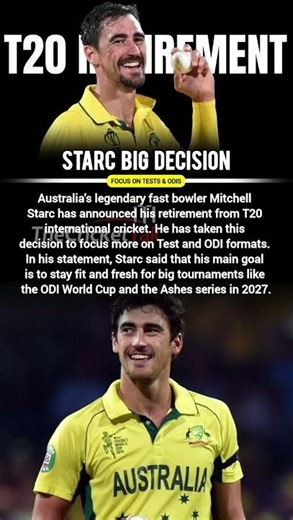 Mitchell Starc T20I Retirement #MitchellStarc #T20I #AustraliaCricket
