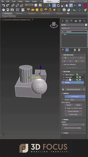 №09 - Boolean Modifier List in 3Dsmax #3dsmax #3dtutorial #3dfocus