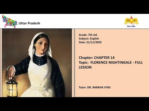 (07th English UP)Lesson 14- Florence Nightingale - Lesson - 7th English - UP Board