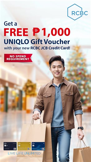 12 shares | Score the latest Uniqlo styles with a FREE ₱1,000 Uniqlo voucher!  PLUS there is NO SPEND requirement, apply now until December 31, 2024 and activate your card to qualify. Offer is valid for new-to-RCBC JCB Credit Card applicants. Terms & Conditions apply. Make that move. APPLY NOW! | RCBC Credit | Facebook
