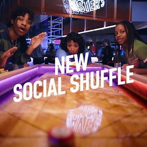 This isn't your grandma's shuffleboard. Play the all-new way in one of our private bookable Social Shuffle bays. | Dave & Buster's