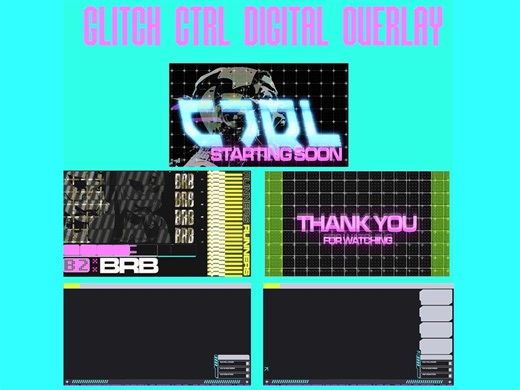 Glitch CTRL Animated Stream Screen Pack - Etsy UK