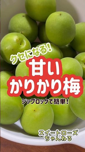 甘じょっぱいカリカリ梅作るよ/ジップロックで簡単/梅酢が上がるまで待つ