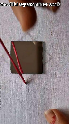 Beautiful Square Mirror Work Embroidery Tutorial