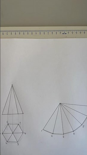 Development of Hexagonal Pyramid. Full Video On my YouTube Channel❤️