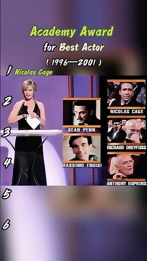 The following are the winners of Oscar for Best Actor from 1996 to 2001.Which one do you like best ?
