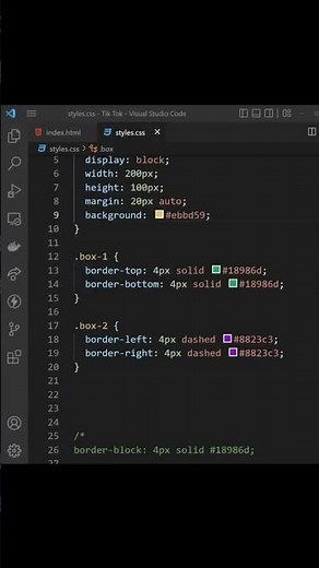 CSS Tip #9 - Border-Block #shorts