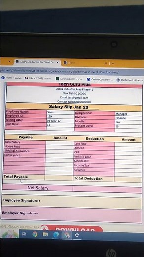 Salary Slip Format Download in Excel 50 Templates