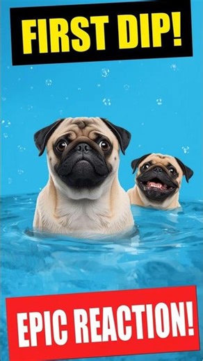 My Pug Swims for the First Time 🐶💦 | Funny Dog Reactions & Pure Gold Moments 😂