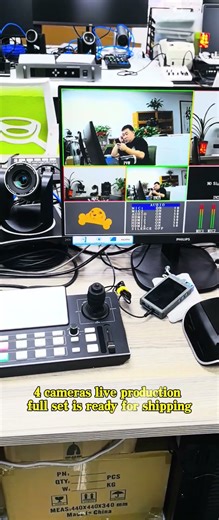 Portable 4 video cameras live stream video switcher full set for all kinds of live production .