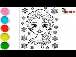 👸 Cute Snow Princess Coloring Page | Easy Art for Kids & Toddlers ❄️