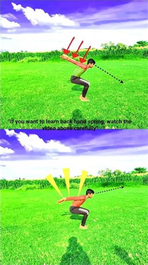 "If you want to learn back hand spring, watch the video above carefully" #shorts #ajeetflipper