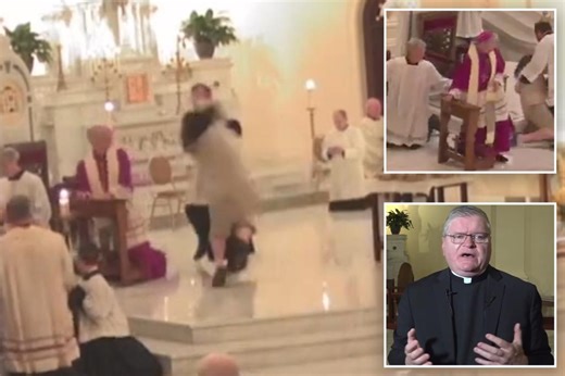Washington priest attacked by ‘disturbed gentleman’ as prayer service collapses into chaos