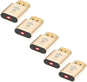 HDMI Dummy Plug EDID Emulator Fit Headless HDMI Display Adapter for Windows, Mac OS and Linux DDC EDID Emulator for Headless Ghost Display Support 1920x1080@60Hz Highest 2k 144hz-5P