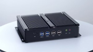KINGDEL Mini Desktop Computer, Fanless Mini PC with i5 CPU, 4GB RAM, 512GB SSD, 2xLAN, 2xHD Ports, 6xCOM RS232, All Metal Body