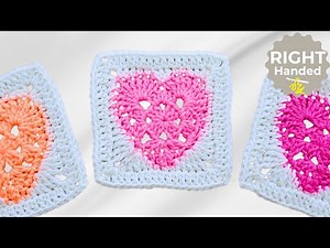 Perfect Heart Granny Square Crochet Tutorial for Beginners