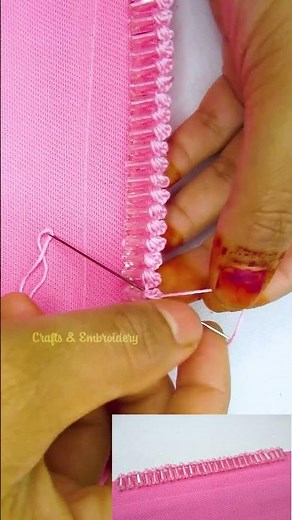 Elegant Edge Design for Any Outfit ✨ #handembroidery #diynstitch #embroidery