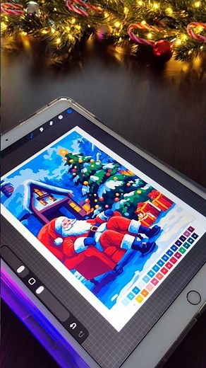 Digital coloring in Procreate with ShniLunaColoring page ✨🎄