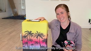 Slohif Luggage Cover for Suitcase Tsa Approved Protector - Pink Tropical Floral Leaves Luggage Sleeve Medium Suit Case Cover Travel Stretch Baggage Case Protective Washable Fit 24-27 Inch