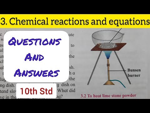 10th Std - Science 1 - Chapter 3 Chemical reactions and equations questions answers exercise