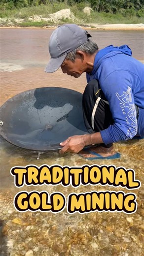 Traditional gold mining #gold #goldhunter #satisfying