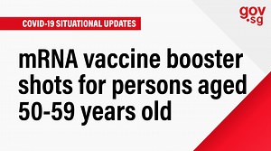 5.4K views · 95 reactions | mRNA vaccine booster shots for persons aged 50 - 59 From 4 October 2021, fully vaccinated persons aged 50 - 59 years will progressively be invited to receive their mRNA vaccine booster dose. An SMS with a personalised booking link will be sent for them to book an appointment. Minister for Health Ong Ye Kung was speaking at the Multi-Ministry Taskforce press conference on 24 Sept 2021. Video: Mediacorp | gov.sg | Facebook