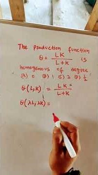#shorts Homogeneous production function numerical