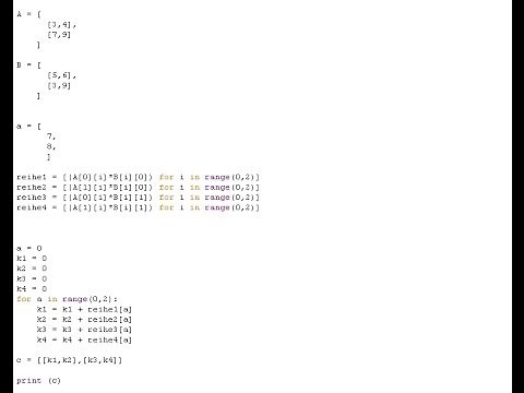 Matrizen und Vektoren in Python darstellen