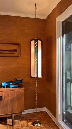 Esthetic Vintage on Instagram: "This 1963 tile mosaic Chain Pole Lamp designed by John Keal for Modeline of California is to die for. Message for info!"