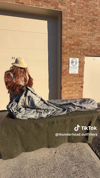 This is the US Army’s Improved Modular Sleep System. These 5 piece systems consist of the warm weather patrol sleeping bag, intermediate cold weather sleeping bag, GoreTex bivy cover, and small and large compression stuff sacks. Snap all 3 bags together to create a waterproof sleep system with a survivability rating down to -40° Fahrenheit! Or snap only one of the sleeping bags into the bivy cover for a custom sleep system for the expected weather. #campinggear #outdoorequipment #militarysurplus