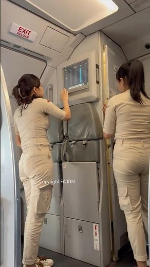 Pramugari super air jet persiapan mendarat