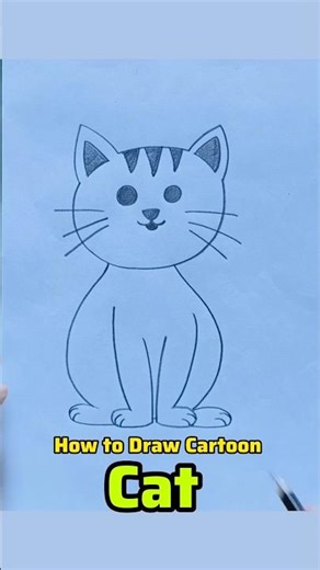 How to Draw Cartoon Cat 😺 #drawing #art #shortsfeed #stepbystep #youtubeshorts #easydrawing #shorts