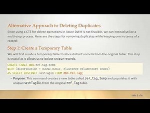 How to Effectively Delete Duplicate Records in Azure SQL Data Warehouse