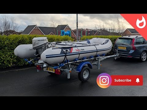Inflatable Boat Trailer "SunWay Galaxy" (best trailer for inflatables) & Honwave T35