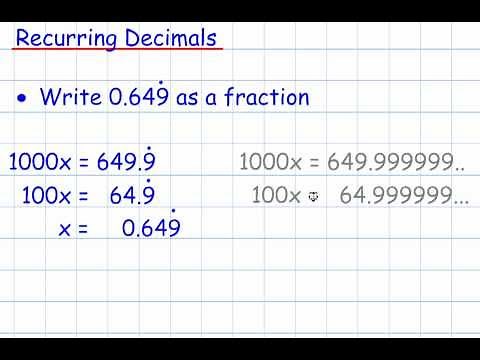 Recurring Decimals (GCSE Mathematics Number)