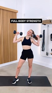 NEW FULL BODY STRENGTH class is live in @themadfitapp 🔥 All you need is 1 set of dumbbells! Warm up & cool down included! It’s a good one 😮‍💨 . . . . . #homeworkout #fitness #dumbbellworkout #fullbodyworkout | MadFit