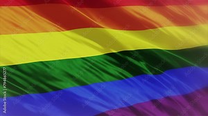 rainbow pride flag waving LGBTQ Plus rainbow flag animation, Stock Video