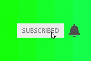 Download Animate subscribe notification button green screen for free